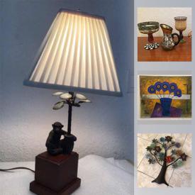 MaxSold Auction: This online auction features art such as original acrylic, metal wall art, and art glass, vintage decanters, wooden rocking chair, glassware, lamps, kitchenware, BBQ tools and much more!