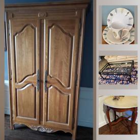 MaxSold Auction: This online auction features Willow tree figurine, Longaberger baskets, Portmerion dishes, kitchen small appliances, assorted board games, Ethan Allen armoire and much more!