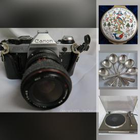 MaxSold Auction: This online auction features antique furniture, enamel box, stereo components, TV, LPs, snow thrower, vintage magazines, movie posters and much more!