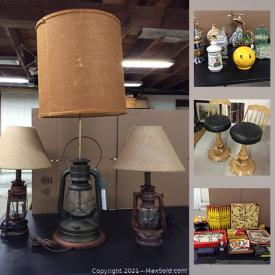 MaxSold Auction: This online auction features sewing storage, collectibles, glass collection, fondue roasters, bags, Elvis collection, electronics, Kessler barstools, art, frames, vintage high chair, sports collectibles, vintage games, lamps, DVDs and much more!