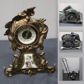 MaxSold Auction: This online auction features lawnmower, power tools, binoculars, gaming gear, toys, costume jewelry, art supplies, Ornate mantle clock and much more!