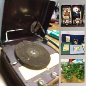 MaxSold Auction: This online auction features depression glass, NIB Portapuzzles, Rae Dunn decor, NIB Cohiba merchandise, art pottery, art glass, Asian wedding baskets, toys, vintage furniture, Lee Reynolds painting, Texaco collectibles, collector banks and much more!