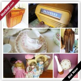 MaxSold Auction: This online auction features Royal Collectibles, Signed Prints, China, Rosenthal, Penny Statutes And Ephemora, Decorative Shelf, Framed Treasury Notes, Clowns, dolls, Vintage Radio, Fur coat and much more.