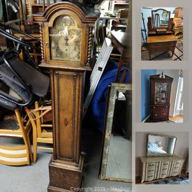 MaxSold Auction: This online auction features collectibles such as vintage Dinky toys, Royal Doulton, sterling silver and fine bone china, furniture such as antique dresser, vintage tub chair, Highland sofa, mahogany dining table with chairs, and French Provincial style bedroom furniture, sterling silver jewelry, electronics such as Sony turntable system, HP scanner/printer, and computer fan, art such as oil on canvas, watercolours, and framed prints, home decor, books, area rugs, MCM teak bookshelves, table lamps, vintage clothing, kitchenware, cookware, pottery, glassware, exercise equipment and much more!