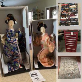 MaxSold Auction: This online auction features Scuba gear, fiesta dinnerware, new men's dress ties, fine art prints, Japanese Geisha dolls, Roseville pottery, coins, sports gear and much more!