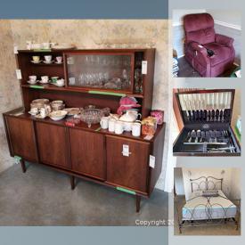 MaxSold Auction: This online auction features art supplies, stamps, yard tools, heaters, collector plates, Cedar Chest, chest freezer, games & puzzles, sterling silver jewelry, patio furniture, teacups, small kitchen appliances, guitar, TV, motorized recliner and much more!