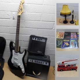 MaxSold Auction: This online auction features jewelry, musical instruments, lamps, vintage items, large Amethyst, magazines, comics, records, collectible plates, clothing, footwear, Hotwheels, Nascar set, board games, Motorcycle Helmet, toys, tools and much more.