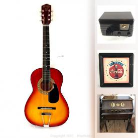 MaxSold Auction: This online auction features vintage acoustic guitar, antiques such as electric "Baby Champ, 1925 Westinghouse tube radio, military pins, clocks, electronics, lithograph, drill, LPs, board games, wristwatches, clothing and much more.