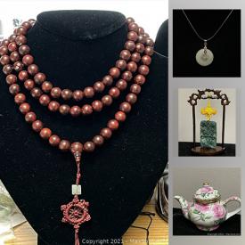 MaxSold Auction: This online auction features Jade necklaces, Jade handcraft, Jade earrings, red color Jade ring, handcrafted wood necklace, watches and much more!