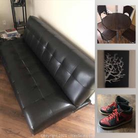 MaxSold Auction: This online auction features leather couch, art, Toshiba flat-screen TV, play station, dining table, Nike sneakers and much more.