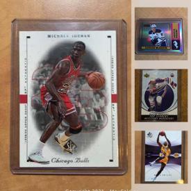 MaxSold Auction: This online auction features graded rookie cards, basketball cards featuring Michael Jordan, Shaquille O'Neal, Tracy McGrady, Scottie Pippen, Lebron James, Brandon Jennings and more, hockey cards featuring Wayne Gretzky, Glen Resch, Zach Hyman, William Nylander, Auston Matthews, Curtis Joseph, Mitch Marner, Alex Ovechkin, Jonathan Toews and more, baseball cards featuring Roy Halladay, David Price, Derek Jeter, Sammy Sosa, Chipper Jones, Alex Rodriguez and more, football cards featuring Peyton Manning Barry Sanders, Tom Brady, Brett Favre and much more!