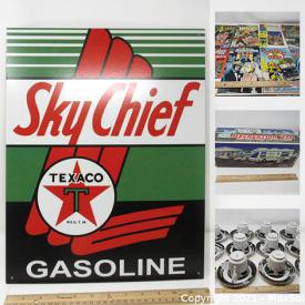 MaxSold Auction: This online auction features sports cards, comic books, metal signs, vintage Hess trucks, 3D pictures, costume jewelry, Walt Disney comic books, art glass, fishing lures, pool sticks, coins, Bassett bedroom furniture and much more!