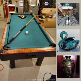 MaxSold Auction: This online auction features Air Hockey/pool table, blue mountain pottery, coins, gateway laptop, dollhouse kit, sports cards, new cowboy boots, bar fridge, action figures and much more!