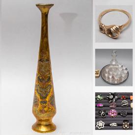 MaxSold Auction: This online auction features sterling silver, pearl jewelry, antique framed oil paintings, charm bracelets, vintage costume jewelry, art pottery, Waterford crystal, hand-carved wooden sculptures, depression glassware, fur coats and much more!