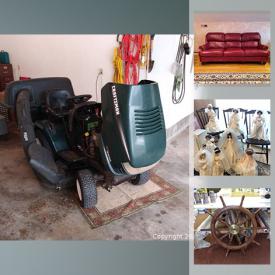 MaxSold Auction: This online auction features furniture such a leather recliner, media console, side table, sofa, upholstered chair, sofa, headboard, file cabinet and more, Pfaff sewing machine, books, Craftsman mower, Nordictrack treadmill, kitchenware, rugs, creche, skis, trays, flatware, Lenox, and much more!