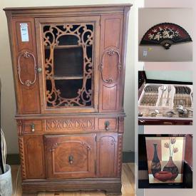 MaxSold Auction: This online auction features antique furniture, Chinese fan, stoneware dishes, teacups, Japanese scroll, model ship, Asian tea set, signed books, small kitchen appliances, Treadmill skis, snowshoes, aquarium, kick sleds and much more!