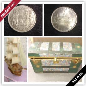 MaxSold Auction: This online auction features Old King Cole Toby Jug, 1963 Canadian Silver Half Dollar, Wine Cooler, 1963 Canadian Silver Half Dollar, 1963 Canadian Silver Dollar, 1965 Canadian Silver Dollar and much more!