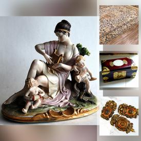 MaxSold Auction: This online auction features collectibles such as silver plate, Limoges, Lladro, and Capodimonte, art such as oil paintings and framed prints, marble top side tables, console table, lamps, area rugs, home decor, costume jewelry, mirrors, hardware and more!