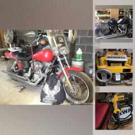 MaxSold Auction: This online auction features Motorcycles, lots of power tools, hand tools, singer sewing machine, musical instruments, jewelry, computer equipment, Hummels and much more.