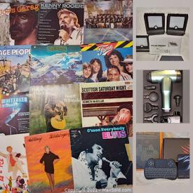 MaxSold Auction: This online auction features collectibles such as 45s, electronics such as digital TV antenna, computer peripherals, security cameras, and wifi range extender, small kitchen appliances, home health supplies, lighting, grooming supplies, dishware and much more!