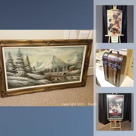 MaxSold Auction: This online auction features signed movie posters, wooden sayings signs, coca-cola collectibles, abstract painting, jewelry, dashcam, tins and much more!