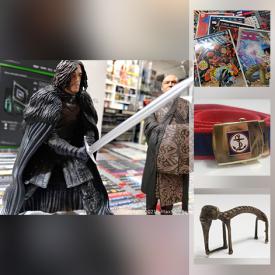 MaxSold Auction: This online auction features Pokemon cards, Apple iPad, gold plated men's watch, comic books, Magic the Gathering cards, vintage toys, star wars collectibles, antique sward, decor, African bead art, posters, CDs, game of thrones statues and much more!