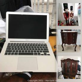 MaxSold Auction: This online auction features Gibbard side table, mink coat, nutcrackers, original watercolour, coins & bills, Blue and White chinaware, jewelry, semi-precious stones, telescoping ladder, MacBook air iPad and much more!