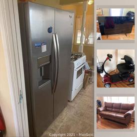 MaxSold Auction: This online auction features small kitchen appliances, shoprider scooter, Zoomtec fan, exercise bicycle, frigidaire stove, Whirlpool refrigerator freezer, washer & dryer and much more!