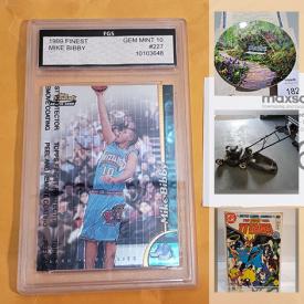 MaxSold Auction: This online auction features Sports & Non-Sports Trading Cards, Comics, Deck Planters, Lawnmower, Costume Jewelry, Vintage Books, Snow Blower, Coins, Hand Tools, Computer Parts, Golf Clubs, Bike and much more!