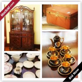 MaxSold Auction: This online auction features Prints, Silver Plate, Flatware, Rosenburg Vases, Carpet, Rug, Piano,Cedar Lined Trunk, Couch,Stand, Bookcase And Contents, Electronics, Suitcases,Stereo Cabinet and much more.