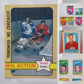 MaxSold Auction: This online auction features CHL Trading cards, NHL Trading cards, NFL Trading vards, NBA Trading cards, PGA Trading cards, Baseball Trading cards, signed and Rookie Trading cards, comic books and much more.