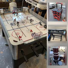 MaxSold Auction: This online auction features Tablet, DVDs, Drums, Toys, Games, NIB Security system, RC Car, Power Tool, Rod Hockey game, Vinyl Cutters and much more!