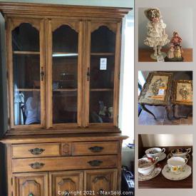 MaxSold Auction: This online auction features lamps, chinaware, Papasan chair, cedar-lined wardrobe, furniture, costume jewelry, bar stools, art, cookie jar, tools, power washer and much more.