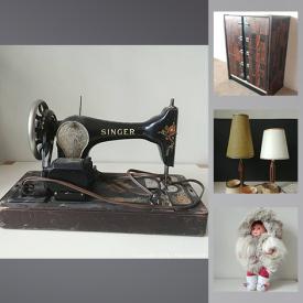 MaxSold Auction: This online auction features collectibles such as fine china, crystal ware, and antique decor, art such as art glass, framed prints, chalk ware and signed pottery, furniture such as Laurier Station high boy, teak dining chair, Olympia console stereo, and retro swivel chairs, barware, home decor, spinning wheel, serve ware, light fixtures, sewing machines, vintage accessories, brassware, vintage patterns, planters and much more!