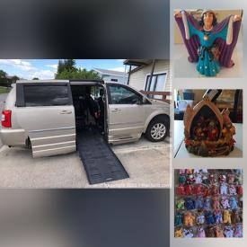 MaxSold Auction: This online auction features 2013 Chrysler Town & Country Van, collectibles such as Krystonia figurines, Beanie Babies, teddy bears and more.