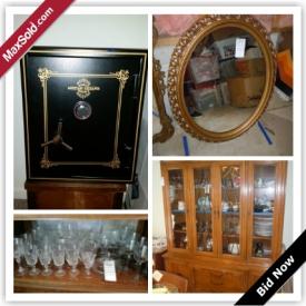 MaxSold Auction: This online auction features Wall Art, Goblets, Candlesticks, Glassware, Teapots, Lamp,Crafts Supplies And Fabrics, KitchenAid Mixer, Kitchen Appliances, Leather  Chair,Area Rugs, Side Tables, Dresser,China Cabinet, Couch, Safe And Table, Fisher Speakers, Mirror,Westinghouse Electric Floor Buffer and much more.