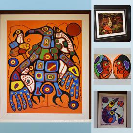 MaxSold Auction: This online auction features Norval Morrisseau acrylic on canvas, and Fine Art Prints by AY Jackson, Bruce Morrisseau, Benjamin Chee Chee, Maud Lewis, Lawren Harris, Emily Carr and much more.