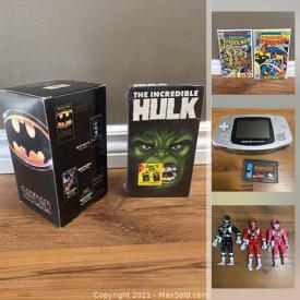 MaxSold Auction: This online auction features Pokemon cards, vintage game systems, Nintendo DS, video games, comic books, vintage toys, Popeye figures, Hot Wheels, legos, trading cards and more.