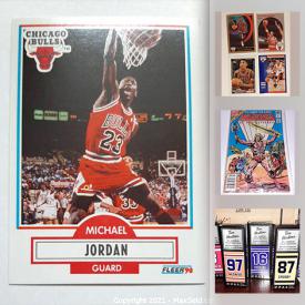 MaxSold Auction: This online auction features sports collectibles including sports cards, toys, comics, vintage air Jordan jacket, books and much more!