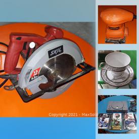 MaxSold Auction: This online auction features power tools, LPs, commemorative plates, hull pottery, vintage hand-painted Rueven glass, dog grooming tools, vintage comics, gold-toned bracelets and much more!