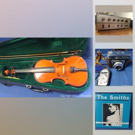 MaxSold Auction: This online auction features violins, bows, cases, cameras, ladies' watches, men's watches, Jade pendant, silver jewelry, stereo components, LPs and much more!