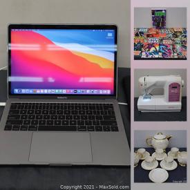 MaxSold Auction: This online auction features Macbook pro, binoculars, tea set, comics, vintage books, kids skates, NIB Ikea Adde chair, art supplies and much more!