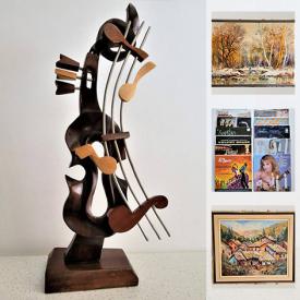 MaxSold Auction: This online auction features oil on canvas paintings, signed lithograph, James Keirstead signed prints, marble foo dog, art glass, art books, LPs, portable air conditioner, architecture books and much more!