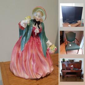 MaxSold Auction: This online auction features garden tools, sports equipment, books, art supplies, TV, small kitchen appliances, sterling silver jewelry, Teak furniture, stone sculptures, shop-vac, sewing supplies, guitar, tools and much more!