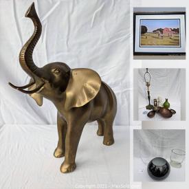 MaxSold Auction: This online auction features brass figurines, pottery, art, lamp, Asian decorations, tools, vintage photography equipment, vintage hand tools, vintage chairs, stamps and much more.