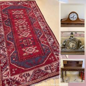 MaxSold Auction: This online auction features antique furniture, Persian rugs, antique Oil on canvas paintings, Queen Ann mahogany chairs, art deco table and much more!