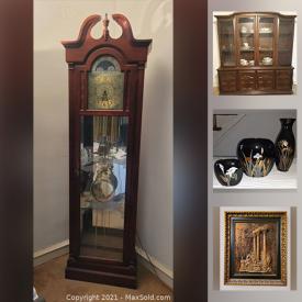 MaxSold Auction: This online auction features antique furniture, sectional sofa, fireplace screen, art glass, bird figurines, grandfather clock and much more!