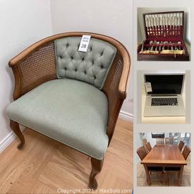 MaxSold Auction: This online auction features marble art stands, area rugs, W. SCHILLIG Sky armchair, beer steins, art glass, power tools, washer & dryer, small kitchen appliances, MacBook Pro, Sumi art supply box, Asian decor and much more!