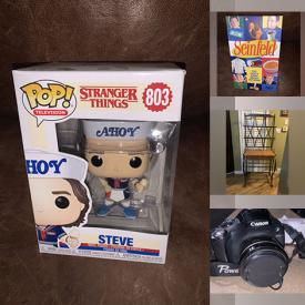 MaxSold Auction: This online auction includes Funko Pops featuring Auston Matthews, Daryl Dizon, Stranger Things and others, DVDs, wall art, board games, sealed stylus pens, coats, and other clothing, wallets, Orbe posture corrector, Halloween masks, scarves, magazines, phone cases, trading cards, party lanterns, popcorn machine, workout trainer and much more!