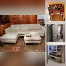 MaxSold Auction: This online auction features power & hand tools, camping gear, generator, exercise equipment, pool table, craft supplies, jewelry, watches, NIB IKEA dresser, chair lift, piano, lift chair, Apothecary style cabinet, TV, teacups, original art, telescope, day bed and much more!